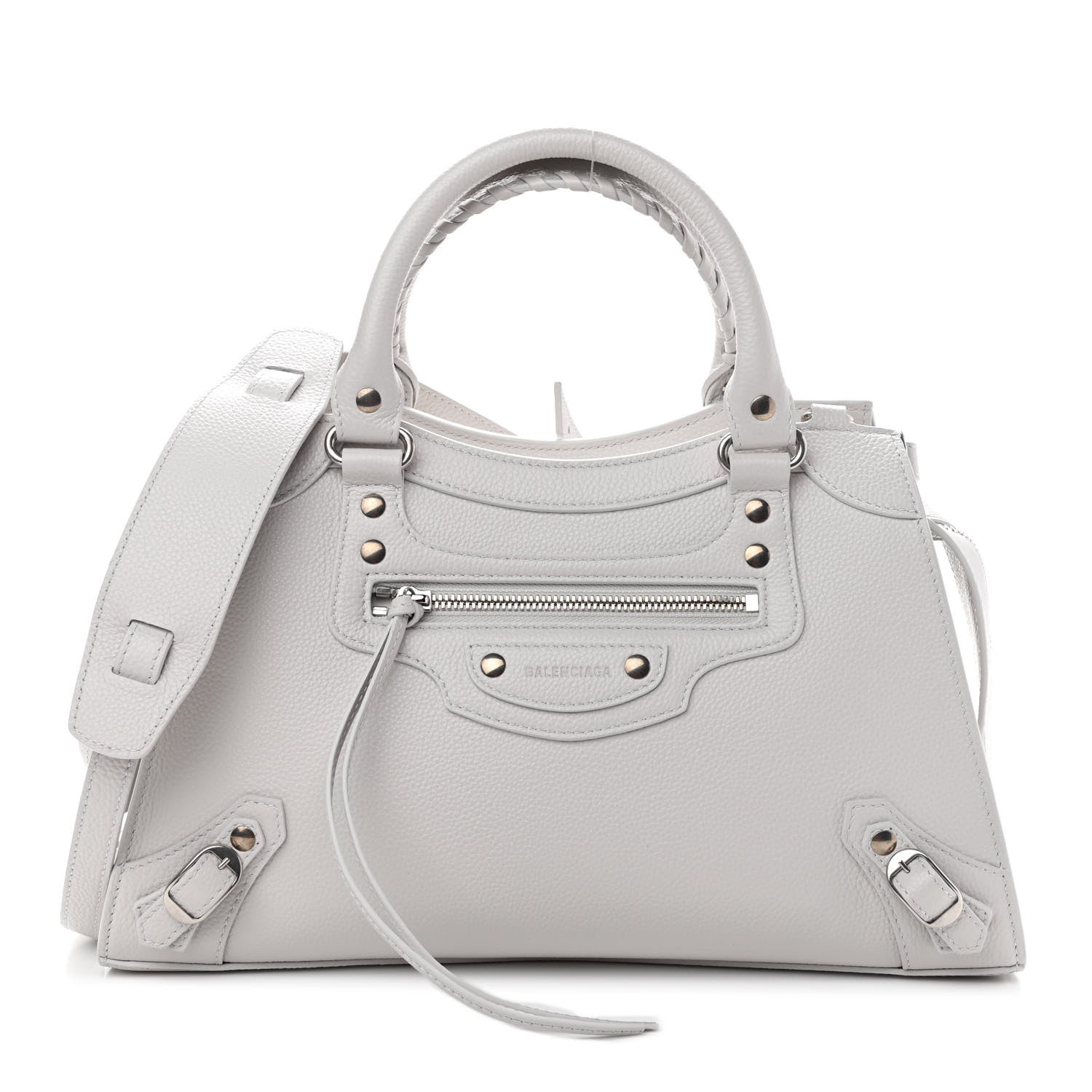Balenciaga Grained Calfskin Neo Classic Silver Hardware S City Chalky White 1 of 9
