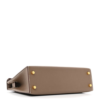 Hermes Madame Calfskin Mini Kelly Sellier 20 Etoupe 4 of 11