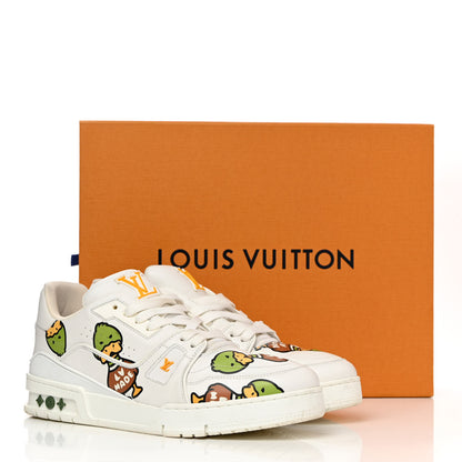 Louis Vuitton X NIGO Calfskin Printed Monogram LV Trainer Sneakers 7.5 White 13 of 13