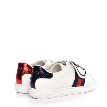 Gucci Calfskin Ayers Web Dagger Embroidered Ace Sneakers 37 White 4 of 11