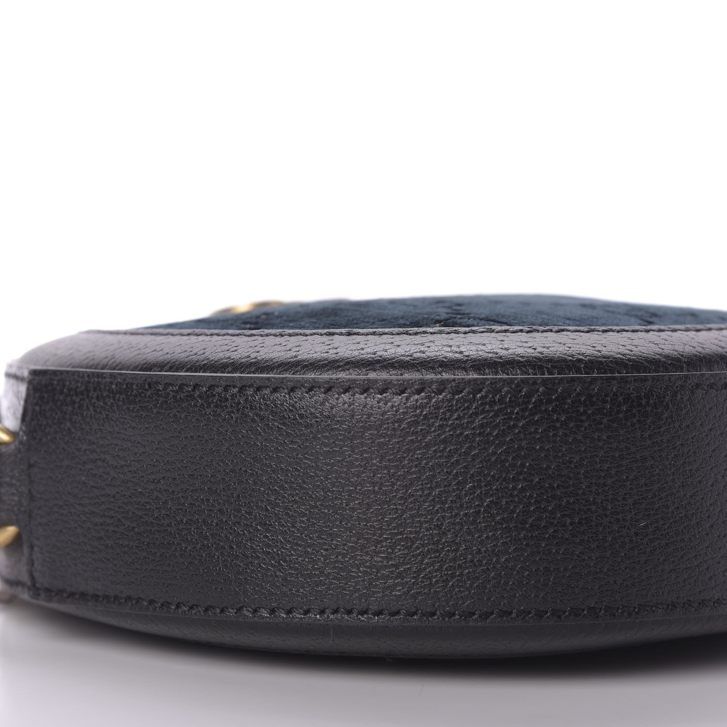 Gucci Velvet Calfskin GG Monogram Round Shoulder Bag Blue Beige 6 of 9