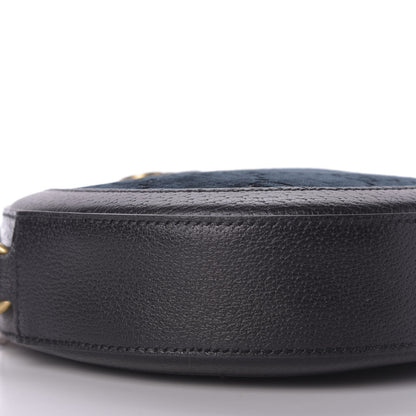 Gucci Velvet Calfskin GG Monogram Round Shoulder Bag Blue Beige 6 of 9