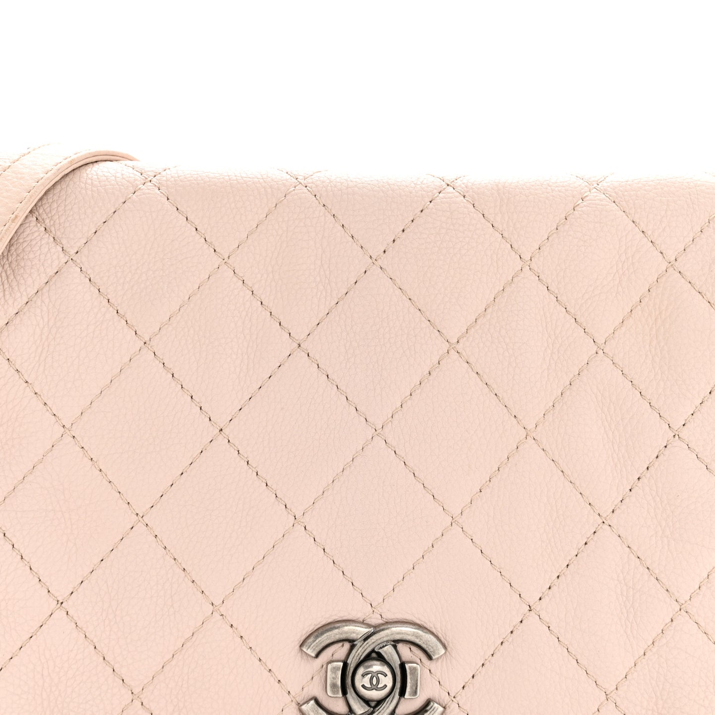 Calfskin Quilted Couture Messenger Light Pink