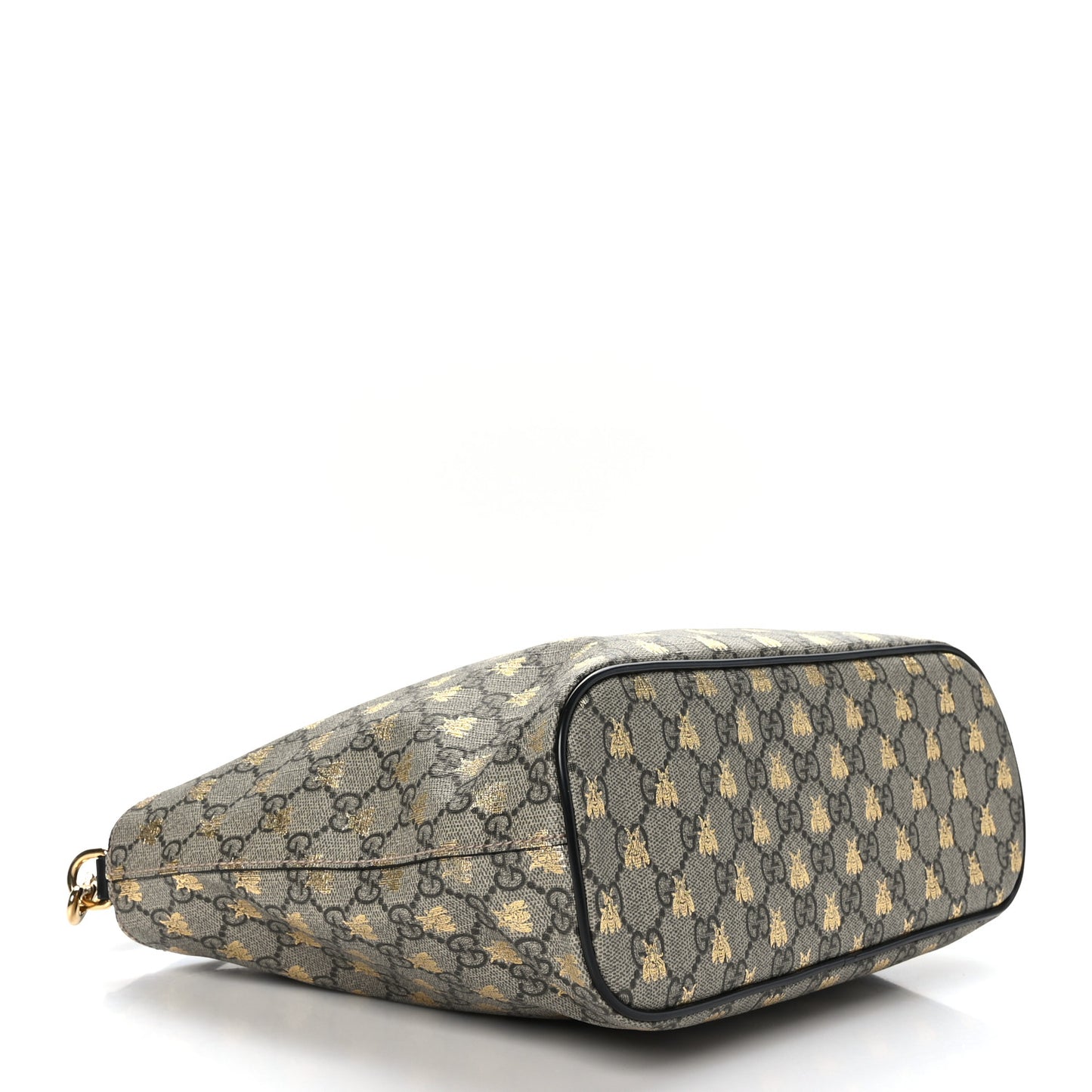 Soft GG Supreme Monogram Bees Small Crossbody Tote Beige Oro Black