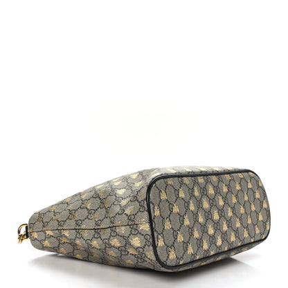 Gucci Soft GG Supreme Monogram Bees Small Crossbody Tote Beige Oro Black 4 of 9