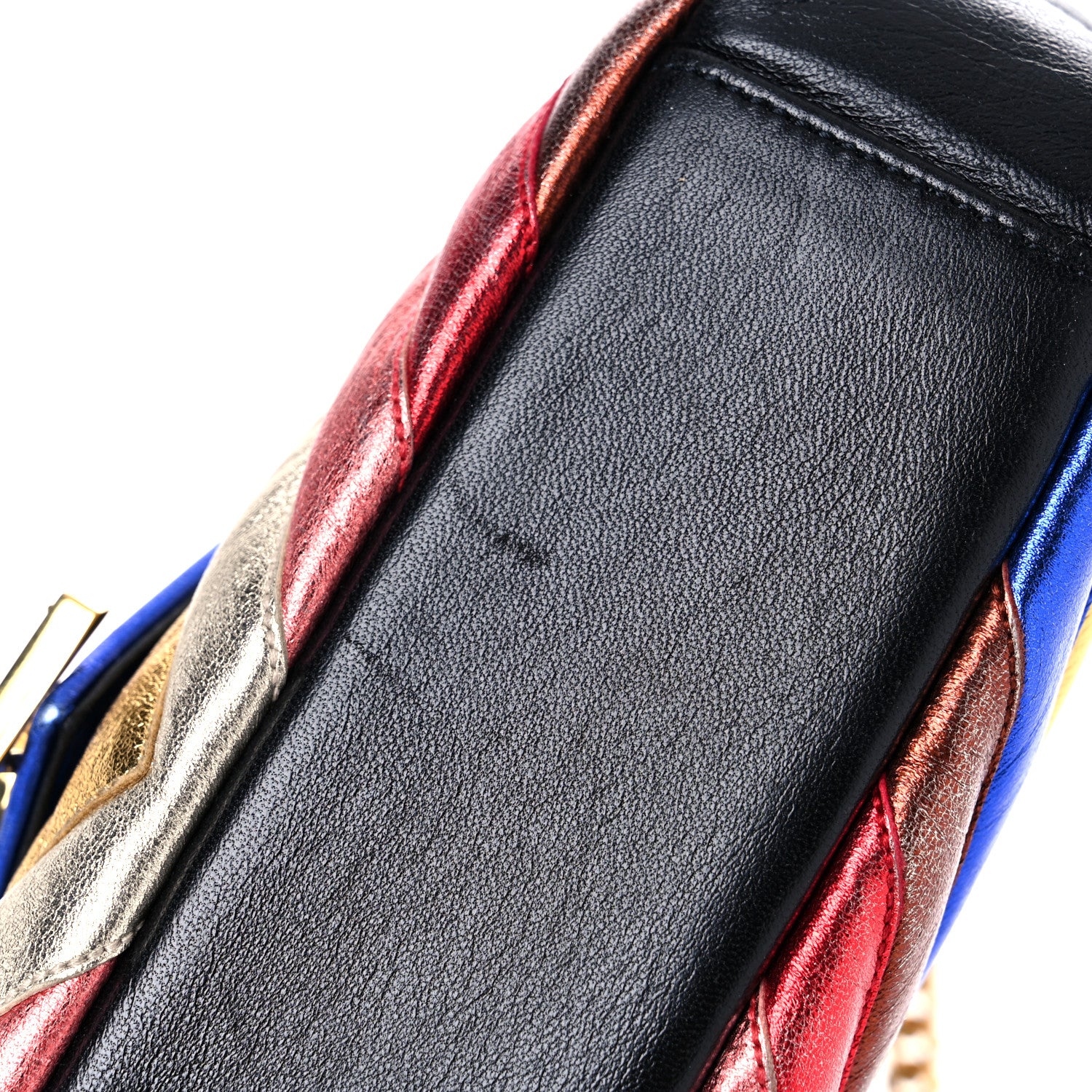 Saint Laurent Metallic Calfskin Matelasse Chevron Monogram Medium College Satchel Multicolor 15 of 17