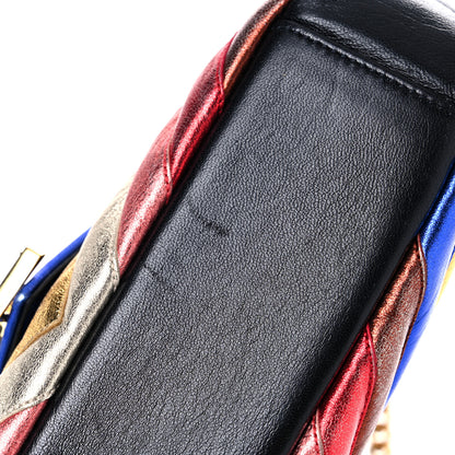 Saint Laurent Metallic Calfskin Matelasse Chevron Monogram Medium College Satchel Multicolor 15 of 17