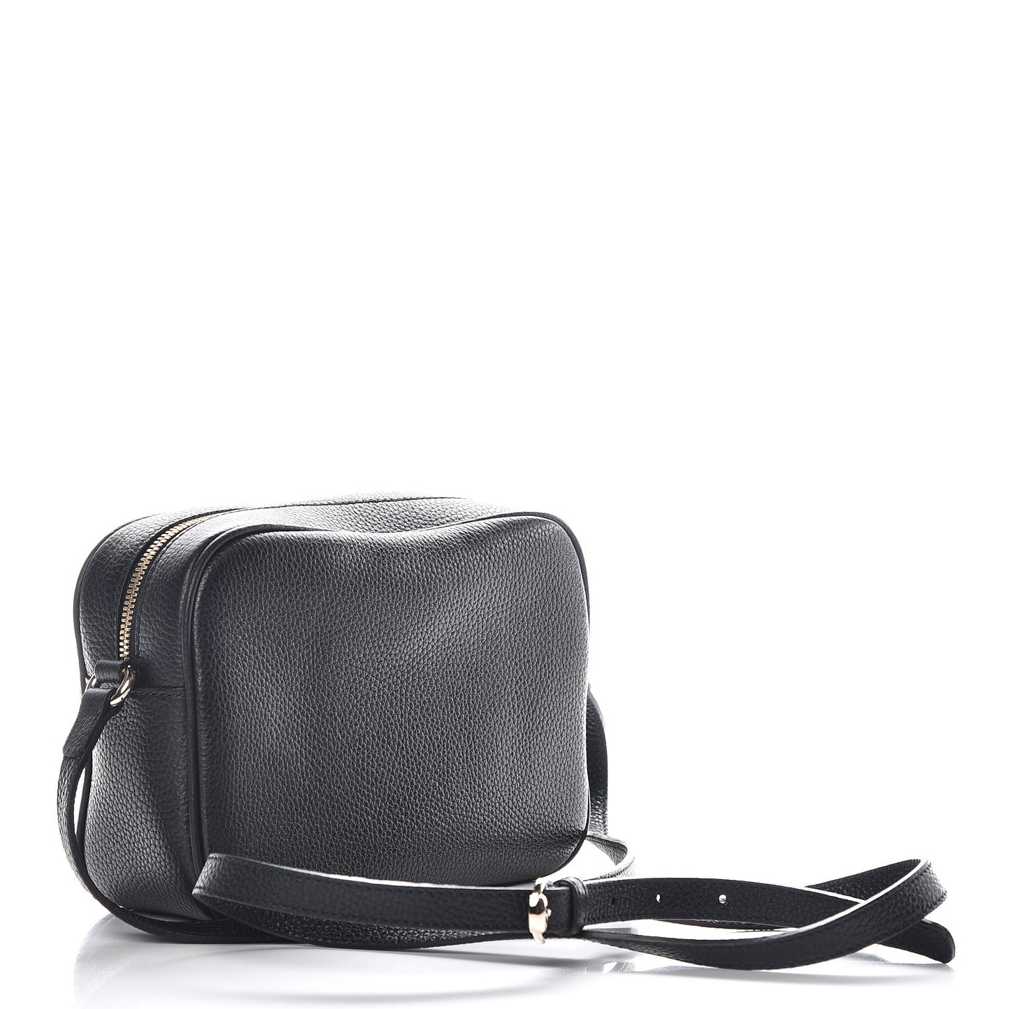 Pebbled Calfskin Small Soho Disco Bag Black