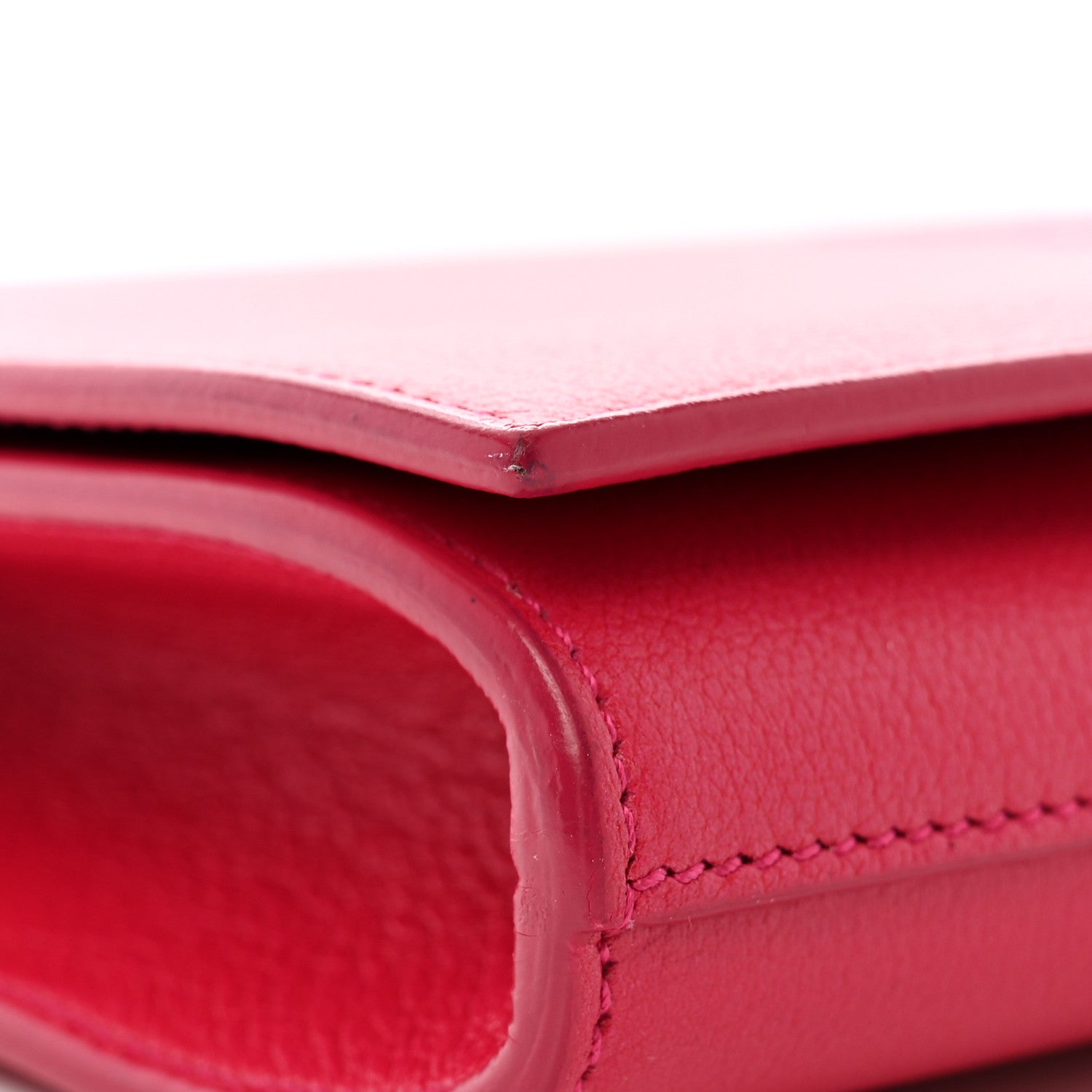 Saint Laurent Calfskin Monogram Large Belle De Jour Clutch Lipstick Fuchsia 9 of 10