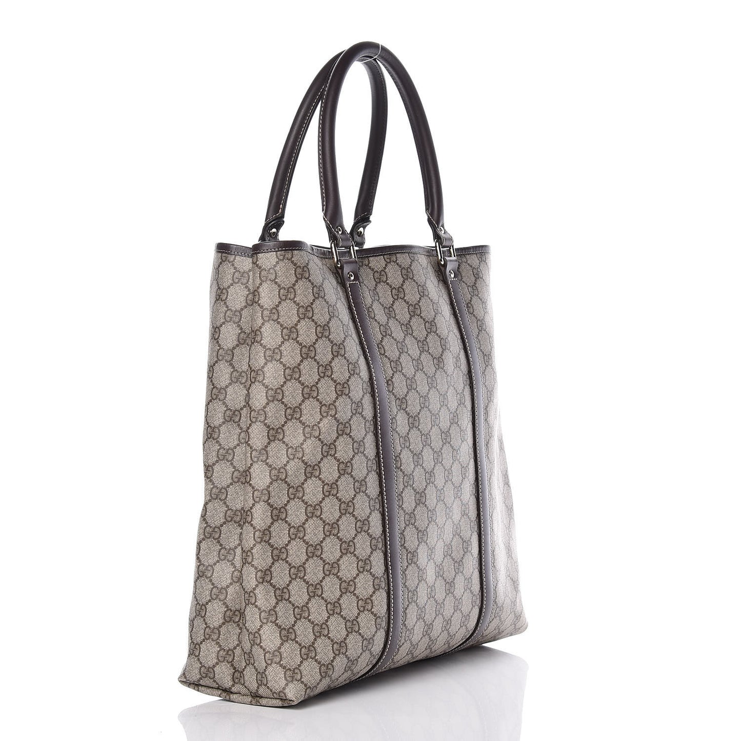 GG Plus Monogram Joy Vertical Tote Dark Brown