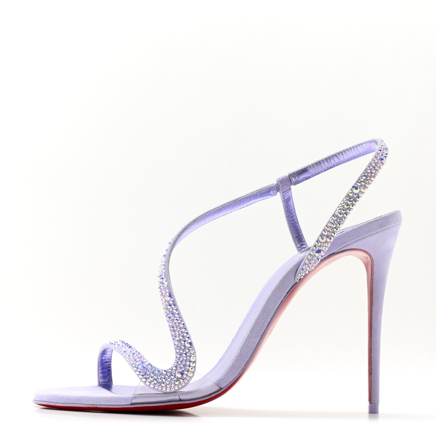 Suede Crystal Strass Rosalie 100 Sandals 40 Lilac Smoke