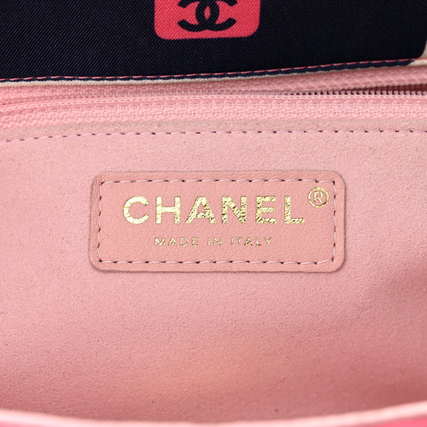 Nylon Printed Medium Flap Pink Navy White