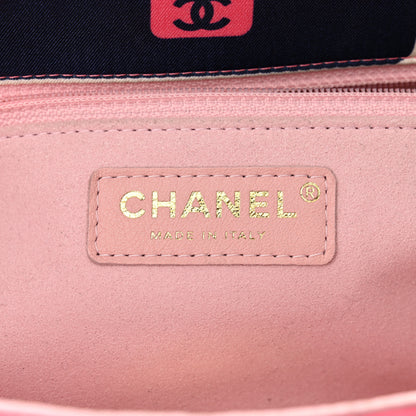 Chanel Nylon Printed Medium Flap Pink Navy White 6 of 11