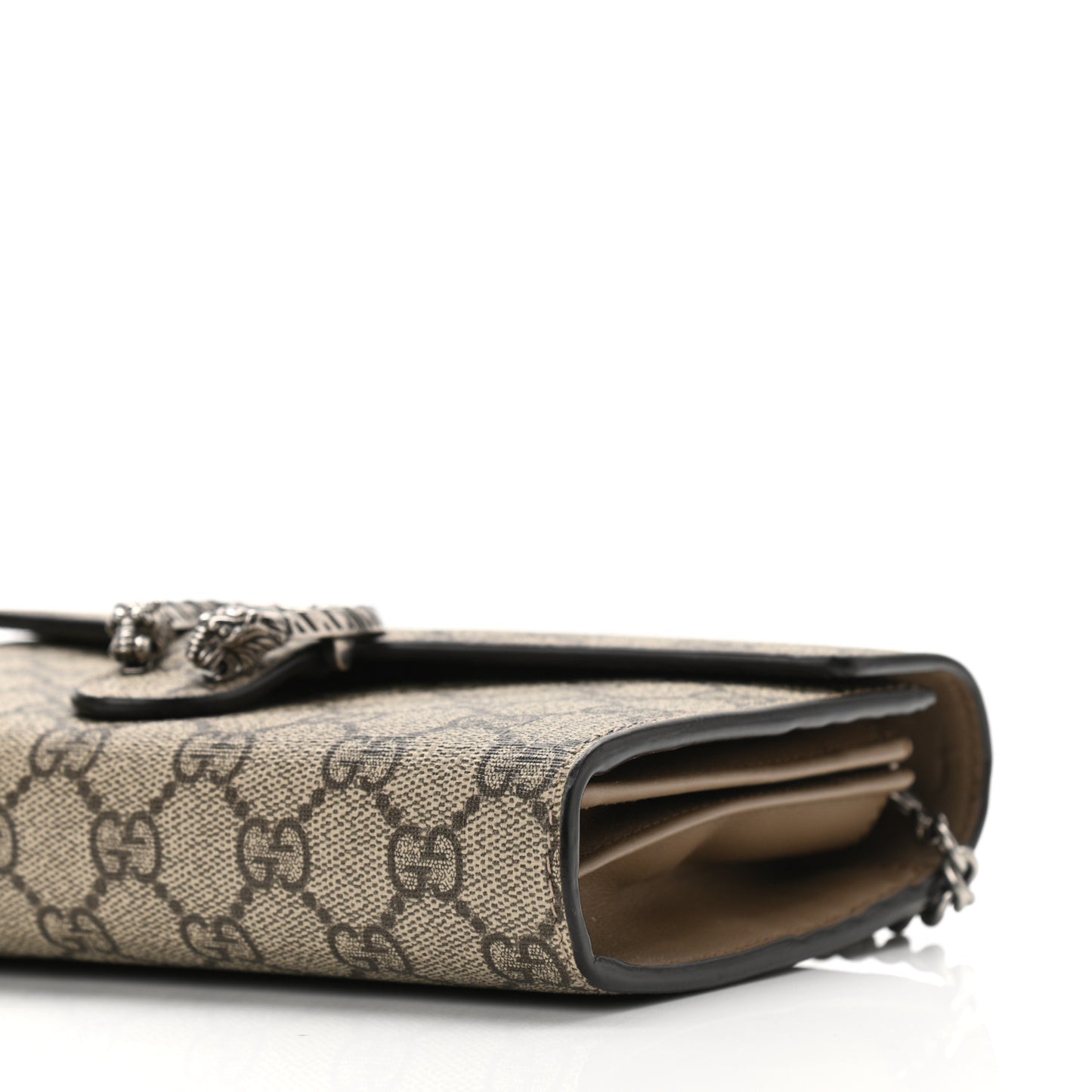 GG Supreme Monogram Mini Dionysus Chain Wallet Beige Taupe