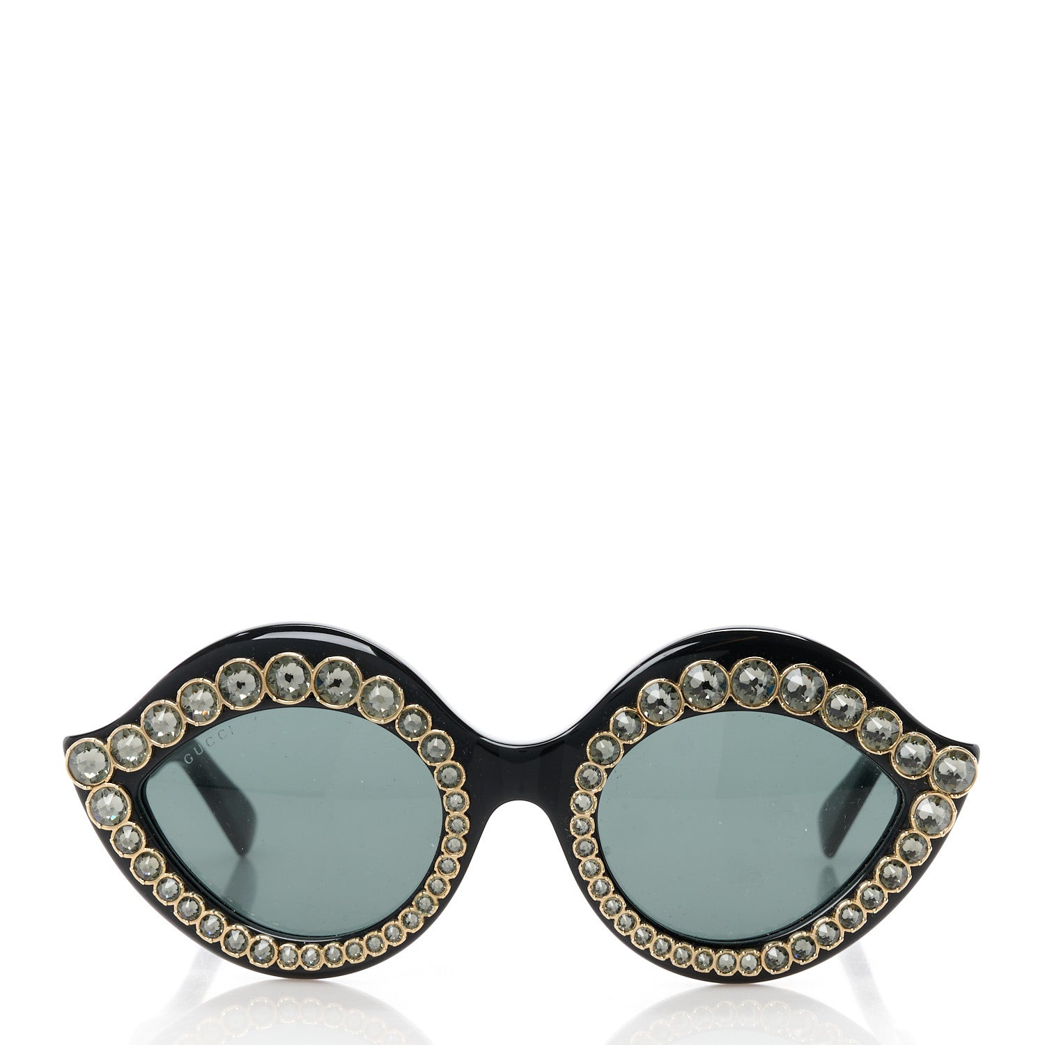 Gucci Acetate Crystal Studded Cat Eye Sunglasses GG3867/S Black 2 of 8