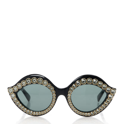 Gucci Acetate Crystal Studded Cat Eye Sunglasses GG3867/S Black 2 of 8