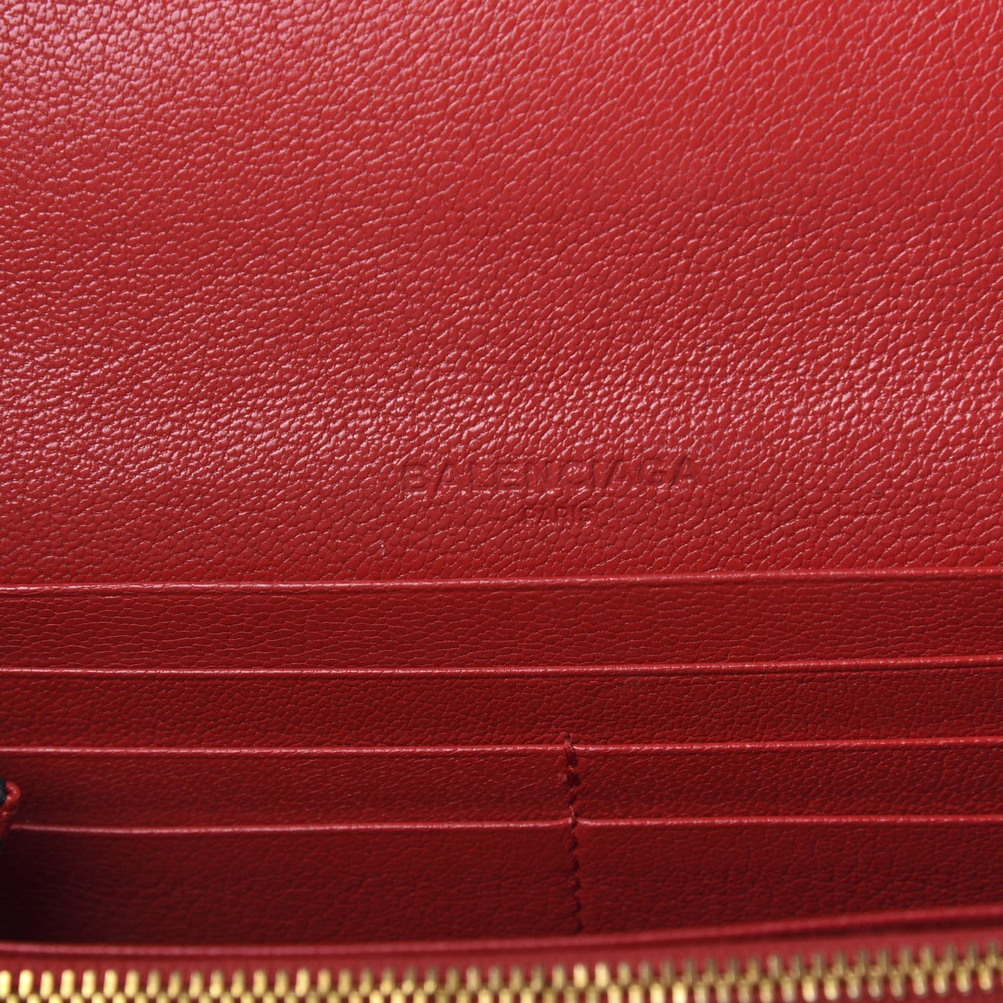 Chevre Gold Metallic Edge Hardware Money Wallet Rouge Grenade