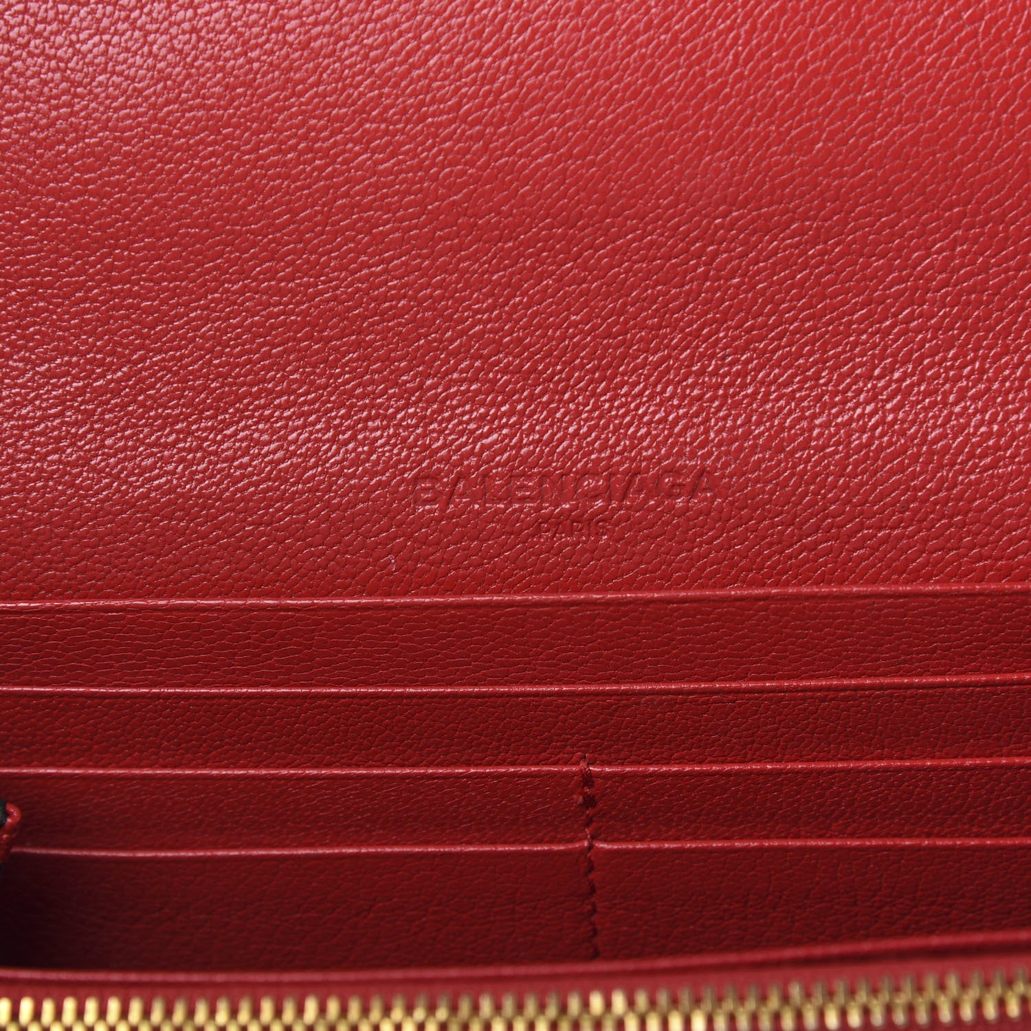 Balenciaga Chevre Gold Metallic Edge Hardware Money Wallet Rouge Grenade 5 of 6