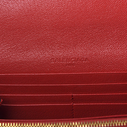 Balenciaga Chevre Gold Metallic Edge Hardware Money Wallet Rouge Grenade 5 of 6