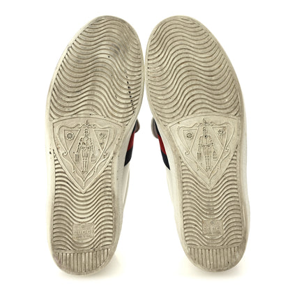 Gucci Calfskin Ayers Web Blind for Love Embroidered Mens Ace Sneakers 10 White 6 of 9