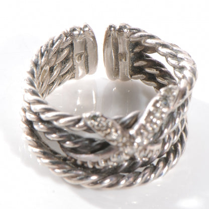 David Yurman Sterling Silver Diamond X Crossover Ring 6 5 of 5