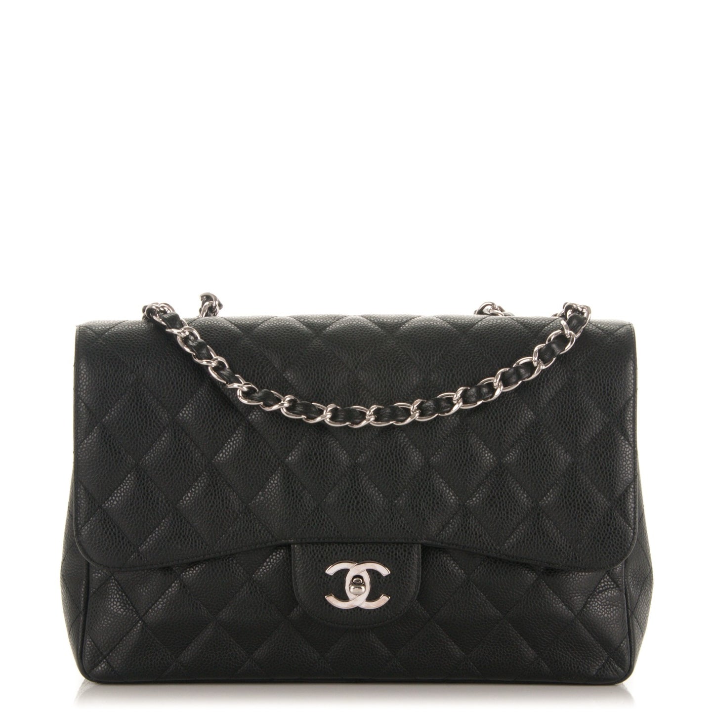 Caviar Quilted Jumbo Single Flap Black