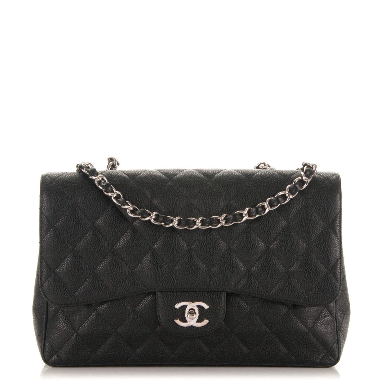 Chanel Caviar Quilted Jumbo Single Flap Black 1 of 7