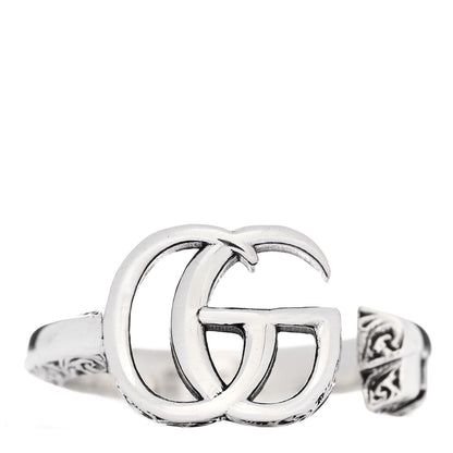 Gucci Sterling Silver GG Marmont Open Ring 57 8 1 of 6