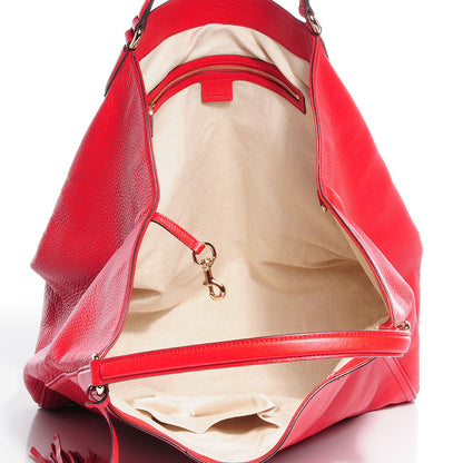 Gucci Pebbled Calfskin Large Soho Shoulder Bag Red 9 of 9
