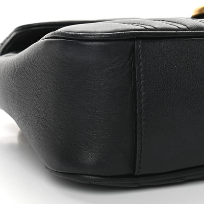 Gucci Calfskin Matelasse Small GG Marmont Shoulder Bag Black 5 of 10
