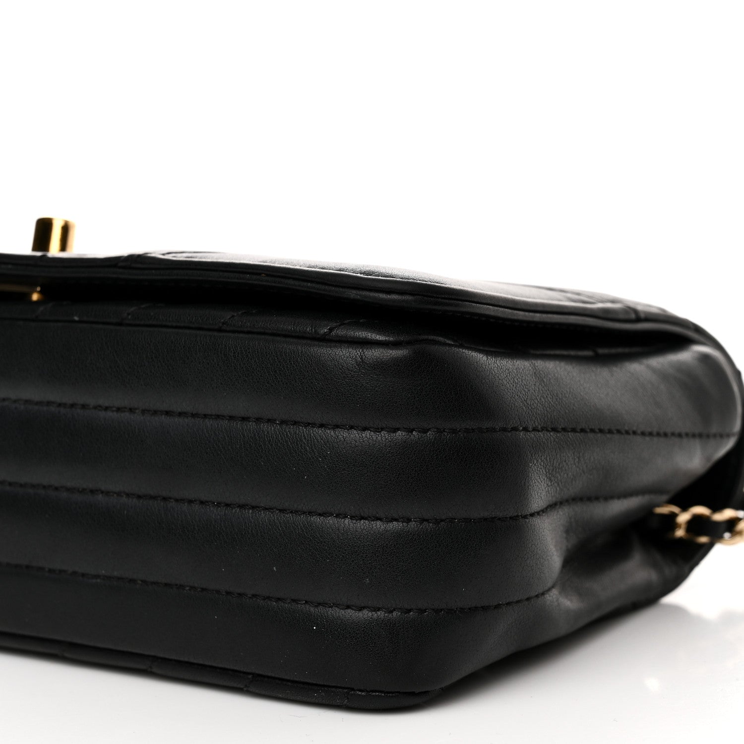 Chanel Calfskin Chevron Quilted Small Statement Flap Black 10 of 11