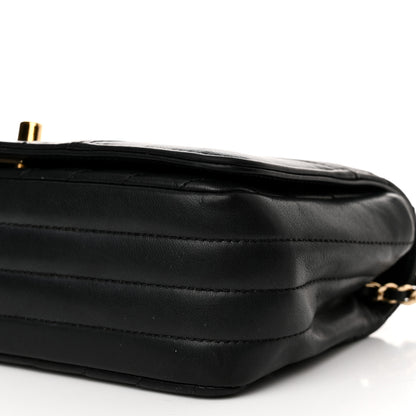Chanel Calfskin Chevron Quilted Small Statement Flap Black 10 of 11