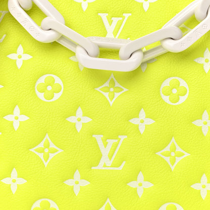 Louis Vuitton Calfskin Embossed Monogram LV Match Coussin PM Fluorescent Yellow 7 of 9
