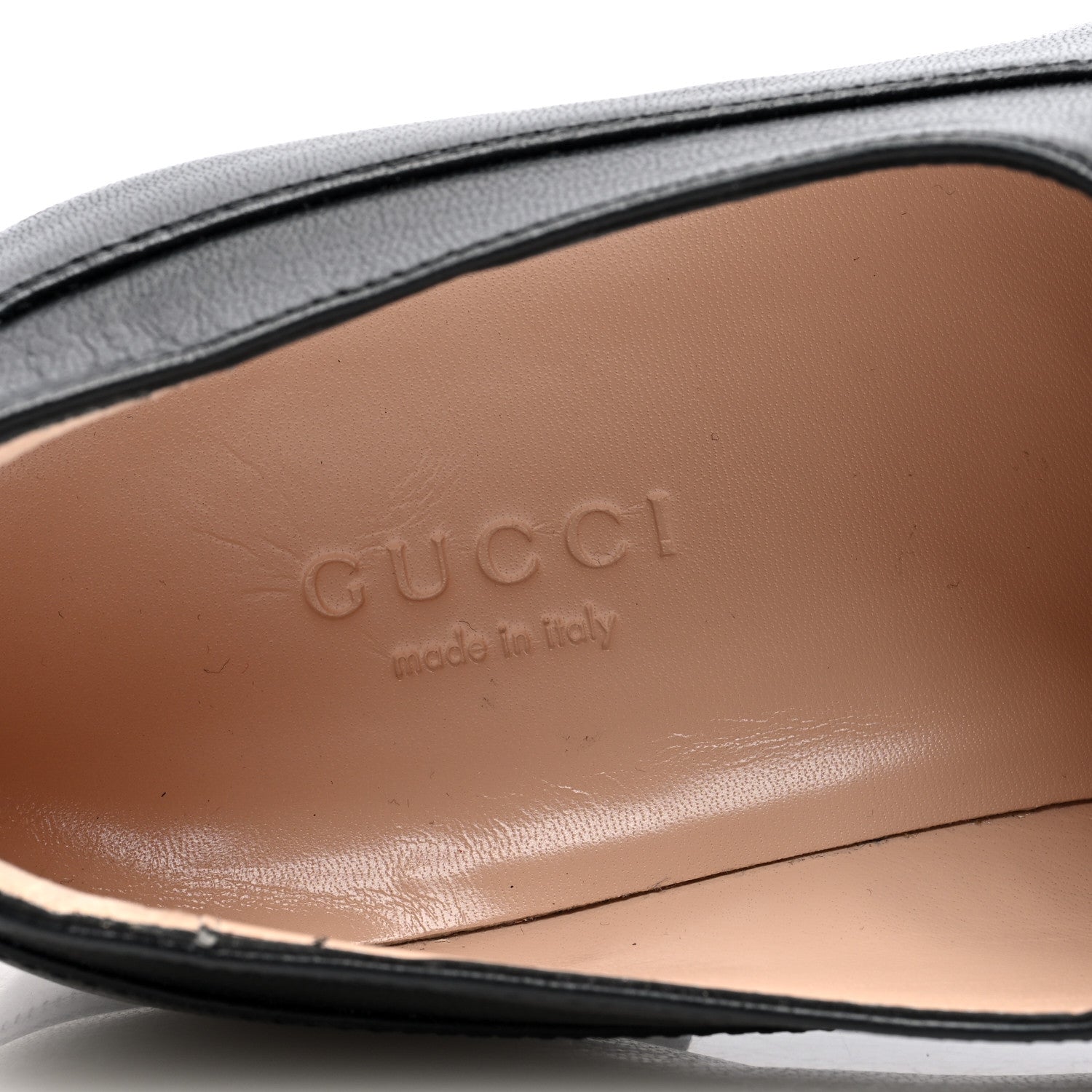 Gucci Goatskin Womens Chain Mid-Heel Loafers 37 Black 8 of 8