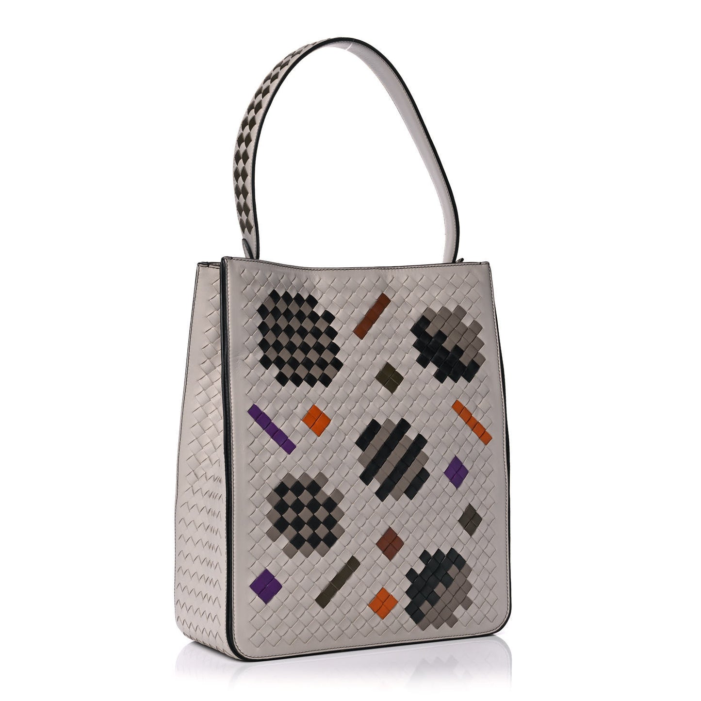 Nappa Intrecciato Artsy Tote Cement Abstract