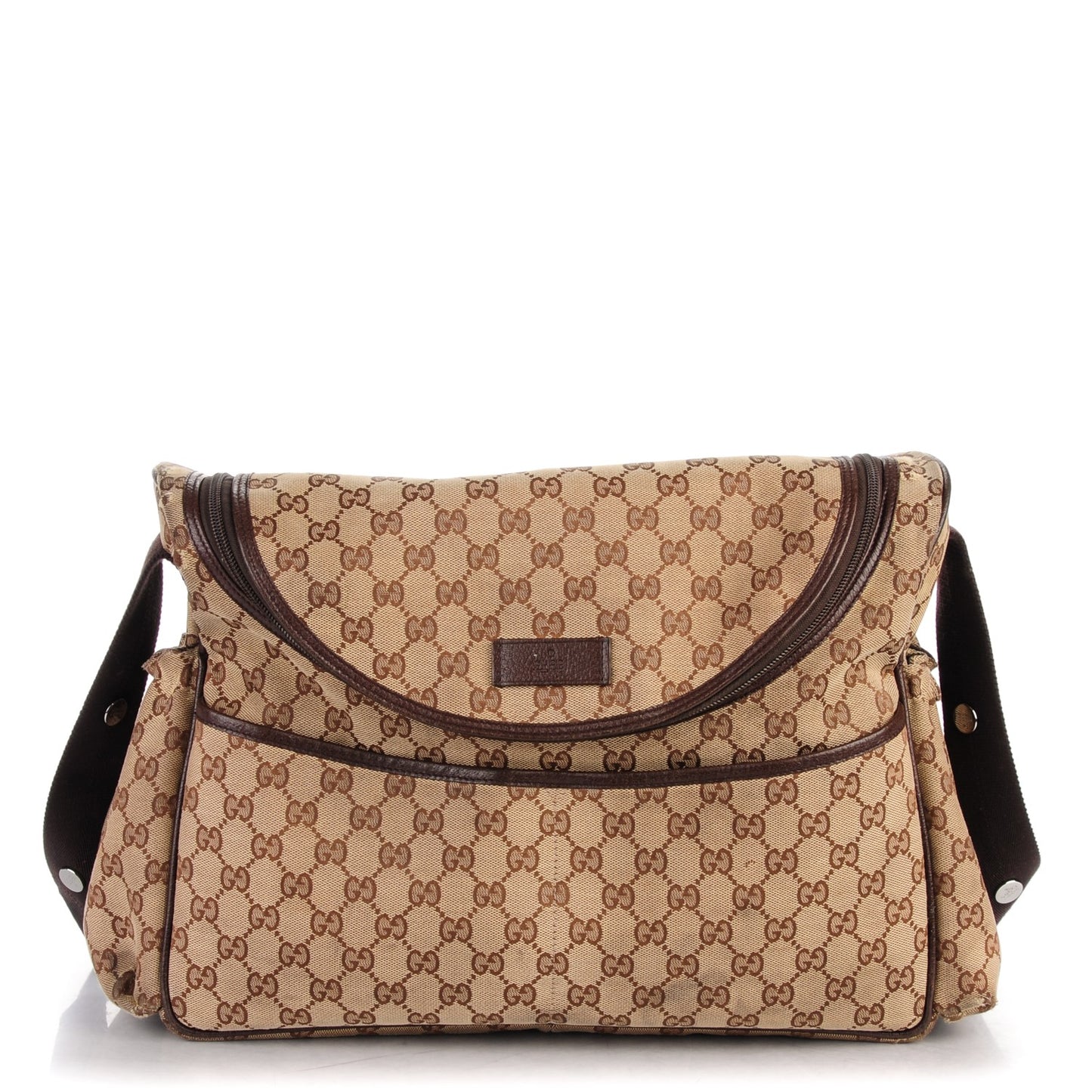 Monogram Natural Pigskin Large Diaper Bag Beige Ebony Cocoa Dark Chocolate