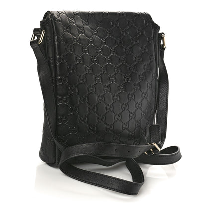 Gucci Guccissima Small Flap Messenger Bag Black 2 of 10