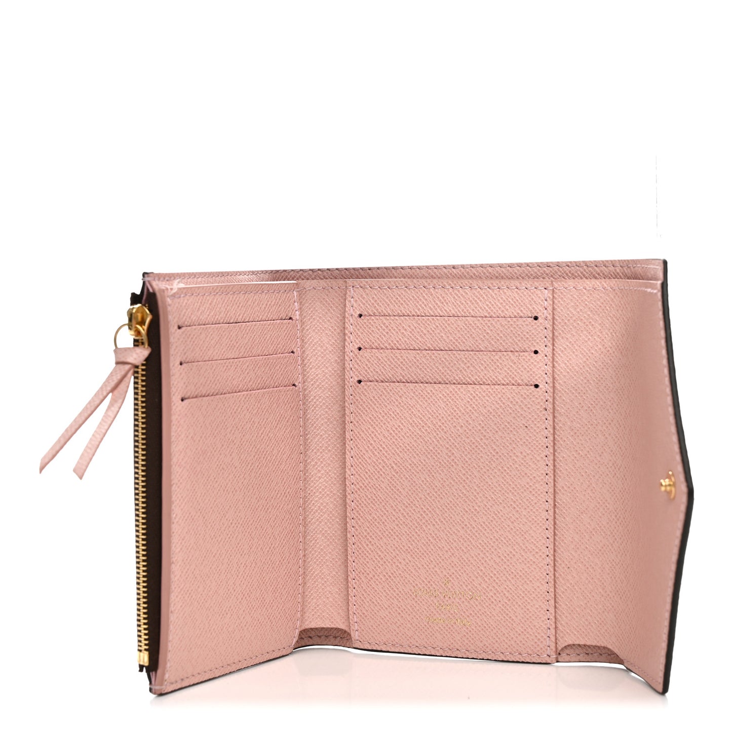 Damier Ebene Victorine Wallet Rose Ballerine