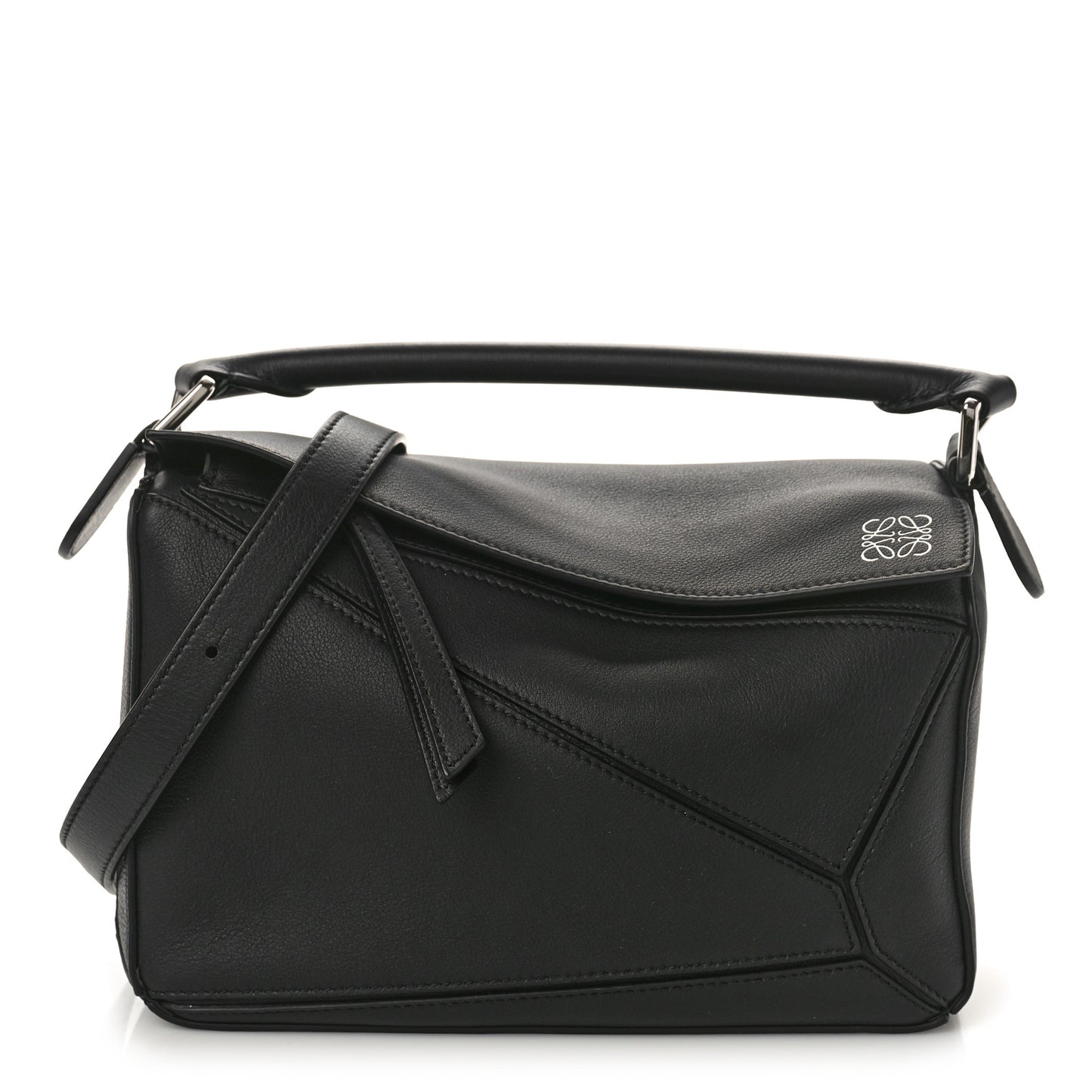 Calfskin Small Puzzle Bag Black