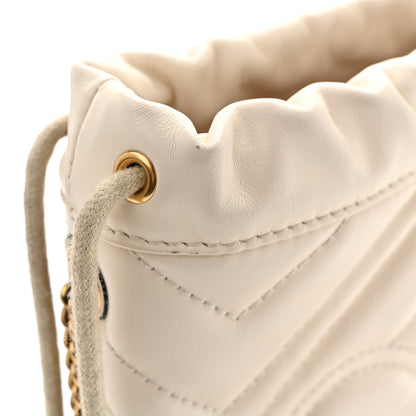 Gucci Calfskin Matelasse Mini GG Marmont 2.0 Bucket Bag White 14 of 14