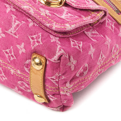 Louis Vuitton Monogram Denim Baggy PM Long Strap Fuchsia 4 of 7