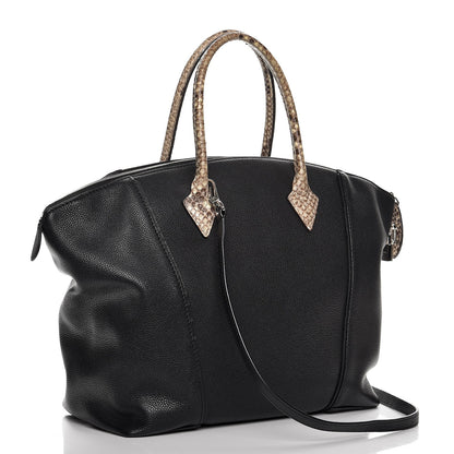 Louis Vuitton Veau Cachemire Python Soft Lockit MM Black 4 of 13