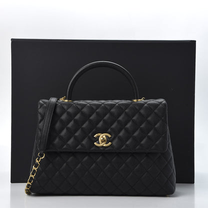 Chanel Caviar Quilted Medium Coco Handle Flap Black 10 of 10