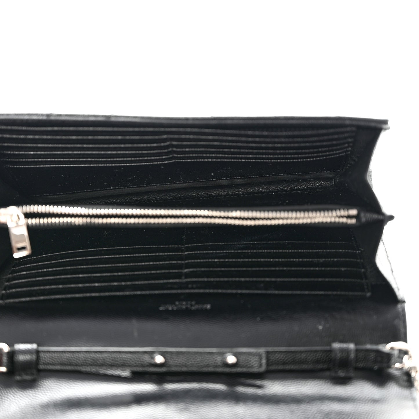 Grain De Poudre Matelasse Chevron Monogram Chain Wallet Black