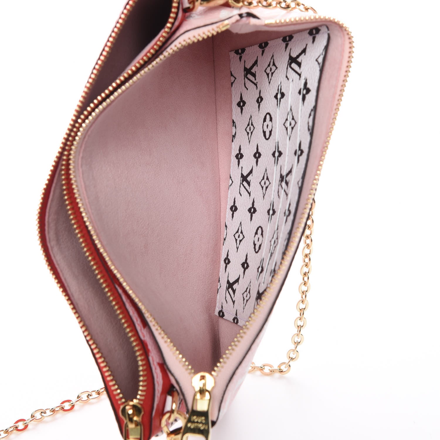 Louis Vuitton Monogram Giant Double Zip Pochette Rouge 8 of 11