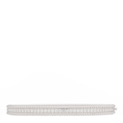 Van Cleef & Arpels 18K White Gold Diamond Perlee 1-Row Bangle Bracelet L 2 of 4