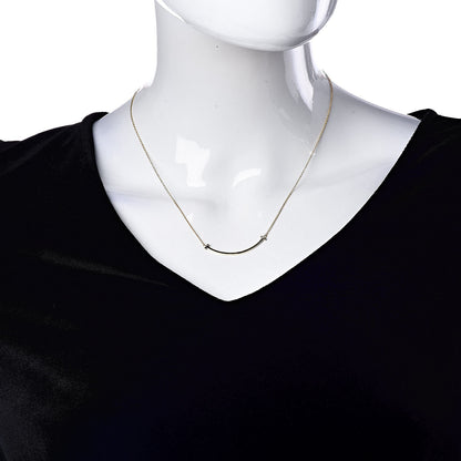 Tiffany 18K Yellow Gold Small T Smile Pendant Necklace 2 of 5