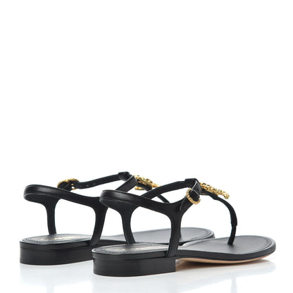 Chanel Lambskin Chain CC Logo Thong Sandals 35 Black 4 of 12