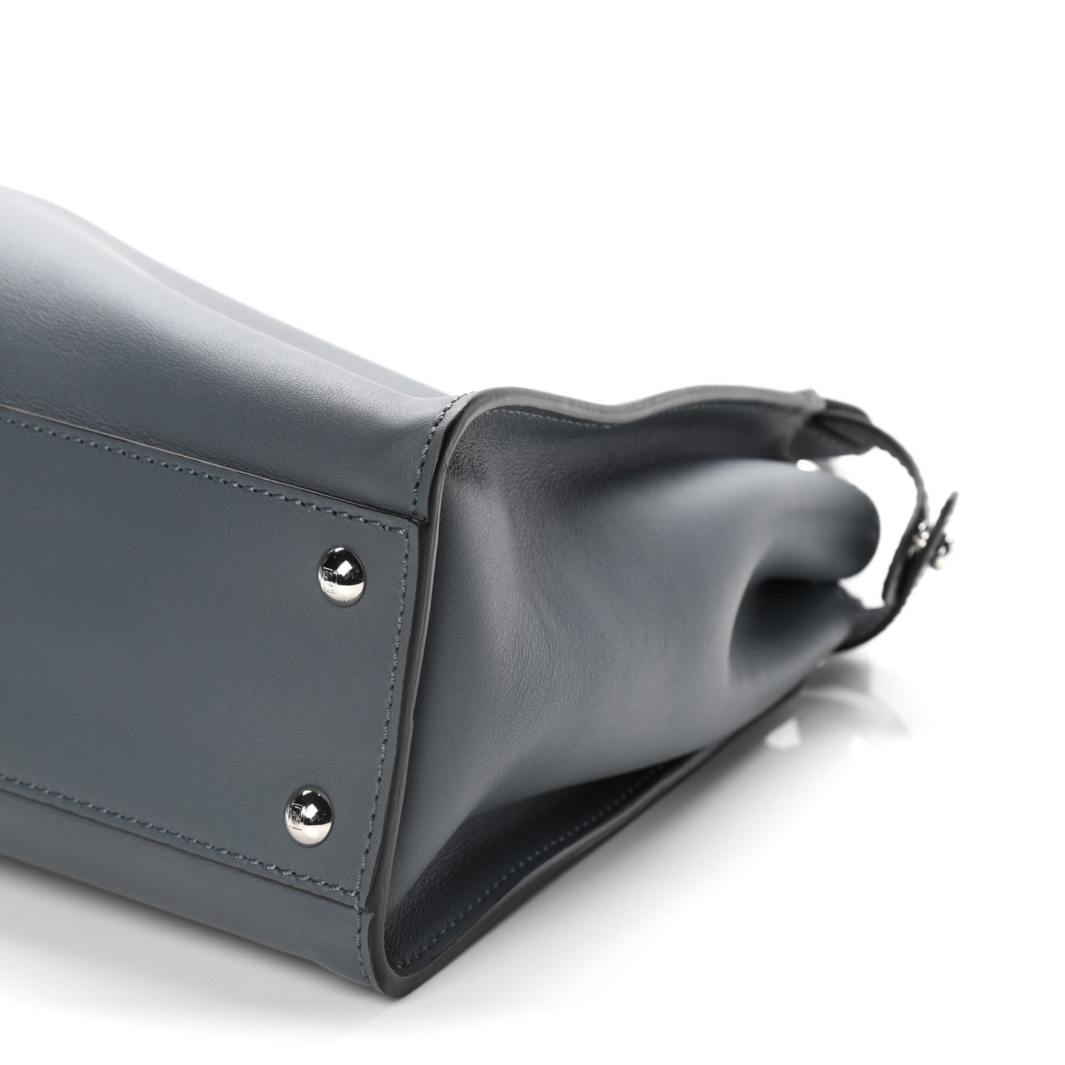 Fendi Vitello Seta Shiny Nappa Medium Peekaboo Iconic Satchel Tempesta Grigio Perla 13 of 13