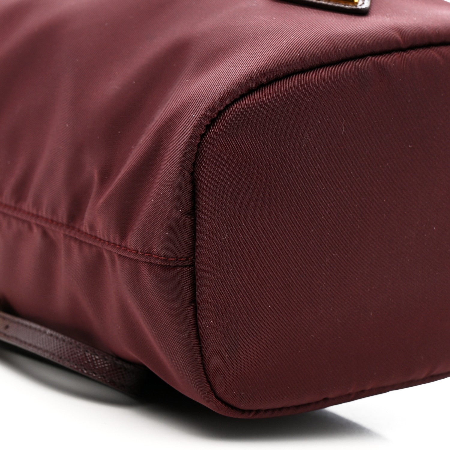 Prada Nylon Vela Drawstring Wristlet Pouch Bordeaux 9 of 10
